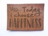 PU Leder Label Today i choose happiness hellbraun