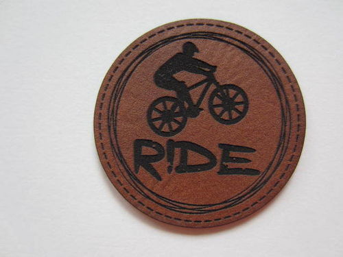 PU Leder Label RIDE Fahrrad braun