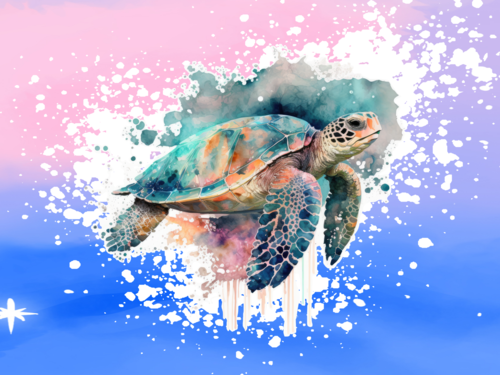 Jersey Panel Meeresschildkröte rosa
