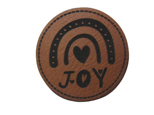 PU Leder Label JOY braun