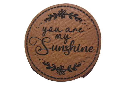 PU Leder Label YOU ARE MY SUNSHINE braun