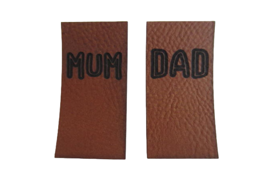 PU Leder SAUM Label MUM & DAD braun